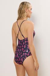 LTS Tall Womens Black & Pink Ombre Animal Print Swimsuit | Long Tall Sally 4