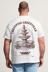 JACK & JONES Big & Tall White Crew Neck Back Graphic Tee | BadRhino 2