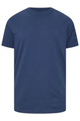 BadRhino Big & Tall Navy Blue Seersucker Textured T-Shirt