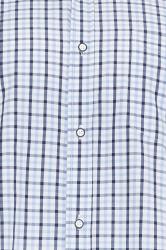 KAM Big & Tall Blue Short Sleeve Gingham Shirt | BadRhino 4
