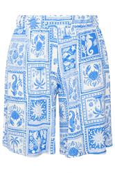 YOURS Curve Blue Shell Print Textured Shorts