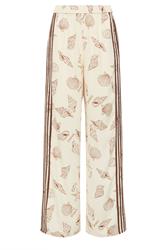 LTS Tall Women's Natural Brown Sea Shell Print Wide Leg Trousers | Long Tall Sally 6
