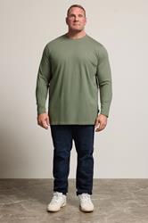 BadRhino Big & Tall Sage Green Extra Long Core Long Sleeve T-Shirt | BadRhino 1