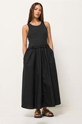 PixieGirl Petite Women's Black Ruffle Detail Midi Dress | PixieGirl 3