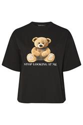 LIMITED COLLECTION Curve Black 'Stop Looking At Me' Teddy T-Shirt