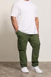 KAM Big & Tall Khaki Stretch Cargo Trousers | BadRhino 3