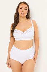 YOURSET 2 PACK Plus Size Blue Cotton Lace Trim Non-Padded Non-Wired Bralette | Yours Clothing 5