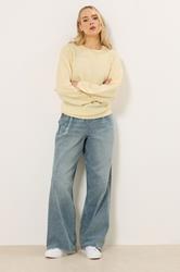 LTS Tall Butter Yellow Knit Balloon Sleeve Jumper | Long Tall Sally 1