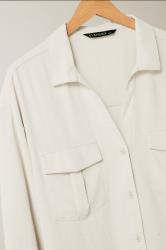EVANS Plus Size Cream Utility Pocket Shirt | Evans 7