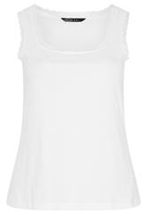 LIMITED COLLECTION Curve White Lace Trim Vest Top