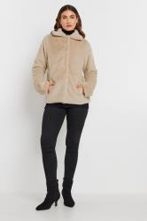 LTS Tall Beige Brown Faux Fur Coat | Long Tall Sally 2