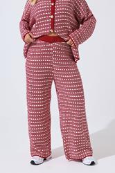 LIMITED COLLECTION Plus Size Red Boucle Wide Leg Trousers | Yours Clothing 1