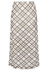 YOURS LONDON Curve Ivory White & Brown Check Maxi Skirt