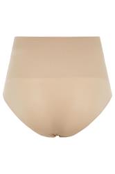 Plus Size Nude Seamless Control High Waisted Full Briefs | Yours Clothing 5