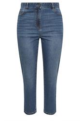 EVANS CurveFit Blue Midwash Straight Leg Jeans