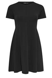 LIMITED COLLECTION Curve Black Skater Pleat Dress