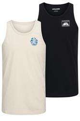 JACK & JONES Big & Tall 2 PACK Moonbeam White & Black Vests | BadRhino 4