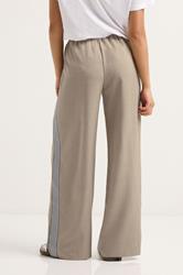 PixieGirl Petite Women's Beige Brown Side Stripe Wide Leg Trouser | PixieGirl 4