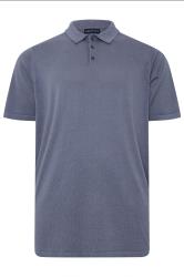 BadRhino Big & Tall Light Blue Knitted Short Sleeve Polo Shirt