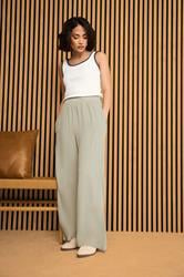 PixieGirl Petite Women's Natural Brown Acid Wash Wide Leg Trousers | PixieGirl 3