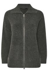 EVANS Curve Grey Double Ended Zip Cardigan | Evans 5