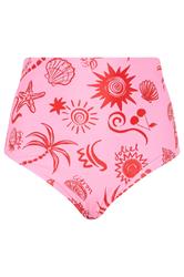 YOURS Plus Size Pink Shell Print Super High Waist Bikini Brief | Yours Clothing 6