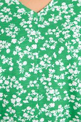 EVANS Plus Size Green Floral Pleat Front Top | Evans  4