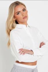 PixieGirl Petite Women's White Elasticated Hem Cotton Shirt | PixieGirl 5