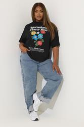 LIMITED COLLECTION Plus Size Black 'Flower Show' Graphic T-Shirt | Yours Clothing 1