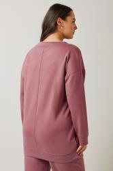 EVANS Plus Size Pink Luxe Zip Detail Sweatshirt | Evans  2
