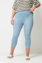 YOURS Plus Size Light Blue Cropped JENNY Jeggings | Yours Clothing  3