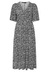 YOURS Curve Black & White Floral Wrap Maxi Dress