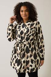 EVANS Plus Size Natural Brown Leopard Print Shirt | Evans 1