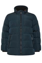 BadRhino Big & Tall Teal Blue Hooded Logo Puffer Jacket