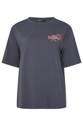 YOURS Curve Grey 'Fresh From The Garden' Relaxed T-Shirt
