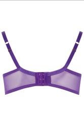 YOURS Plus Size Purple Swirl Lace Strap Detail Underwired Bra | Yours Clothing  6