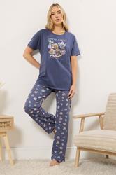 LTS Tall Women's Charcoal Grey Breakfast Graphic Cotton Pyjama Set | Long Tall Sally 1