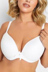 2 PACK Plus Size White & Black Plunge Microfibre Bras | Yours Clothing  5