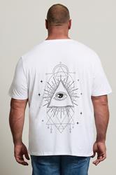 JACK & JONES Big & Tall White 'All Seeing Eye' Print T-Shirt | BadRhino 2