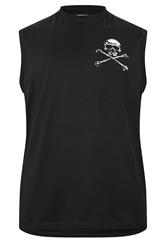 BadRhino Big & Tall Black Extra Long Skull & Crossbones Graphic Muscle Vest | BadRhino 6