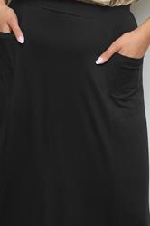 Black Maxi Jersey Strtech Skirt With Pockets, Plus size 16 to 36 5