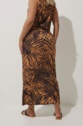 LIMITED COLLECTION Plus Size Brown Zebra Print Midaxi Skirt | Yours Clothing 4