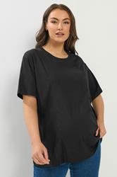 BUMP IT UP MATERNITY Plus Size Black Nursing T-Shirt | Yours Clothing 3
