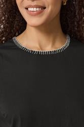 M&Co Black Contrast Trim Cotton Shift Dress | M&Co 5