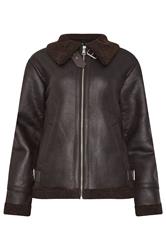 LTS Tall Chocolate Brown Aviator Jacket
