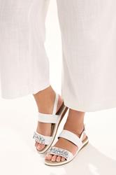 White Diamante Stone Embellished Sandals In Extra Wide EEE Fit | Yours Clothing 3