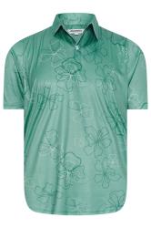 BadRhino Golf Big & Tall Green Floral Print Polo Shirt