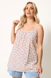 YOURS Curve Pink Gingham Strawberry Print Swing Vest | Yours Clothing  3