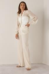 LTS Tall Women's Ivory White Metallic Dash Blouse | Long Tall Sally 2