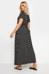 YOURS Plus Size Black Polka Dot Print Maxi Wrap Dress | Yours Clothing 2